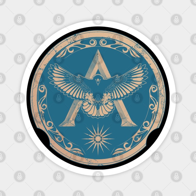 Greek Eagle Shield with Spartan Lambda and Sun of Vergina Magnet by NicGrayTees